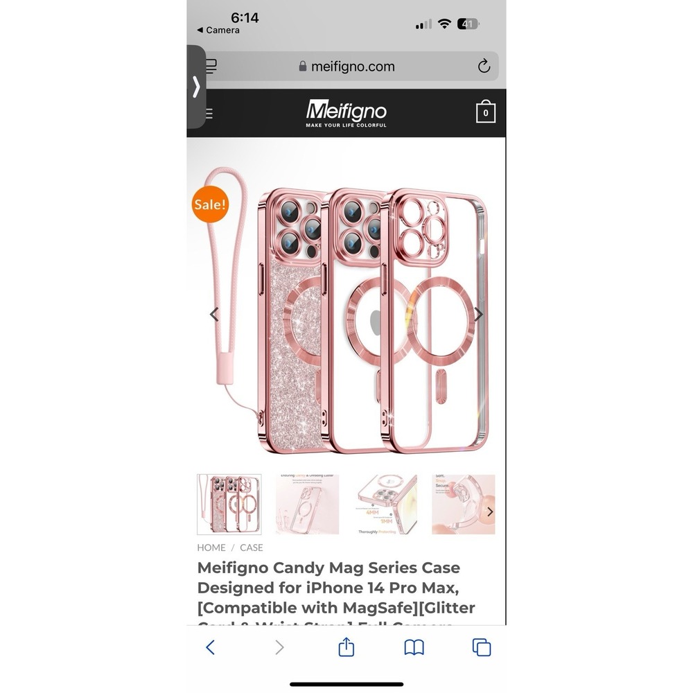 Meifigno IPhone 14 Max Cell phone Case, Rose, New In Box, Complete